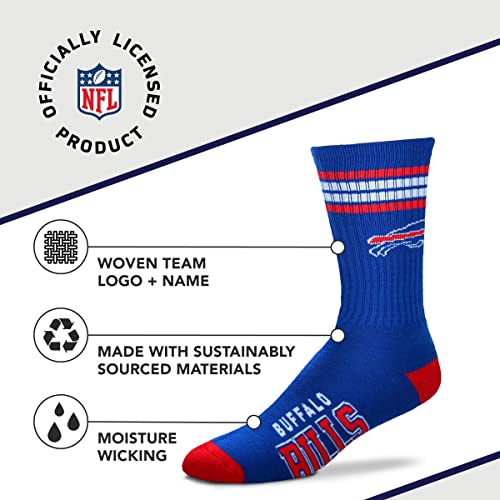 For-Bare-Feet-NFL-Youth-4-Stripe-Deuce-Crew-Sock-Buffalo-Bills-One-Size