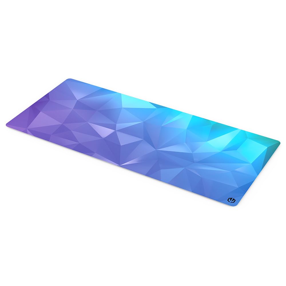 ENDORFY Crystal Blue XL - Smooth mouse pad for high precision, edged edges, balanced glide, easy to wipe clean, non-slip rubber base, stylish design, blue (900 × 400 × 3 mm)