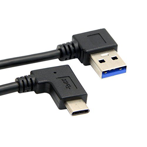 CY���o�[�V�u��USB 3.1�^�C�vC - C angled����90�x�E�p�x�t��USB 3.0�P�[�u��for MacBook & Tablet & Mobile Phone 30 cm