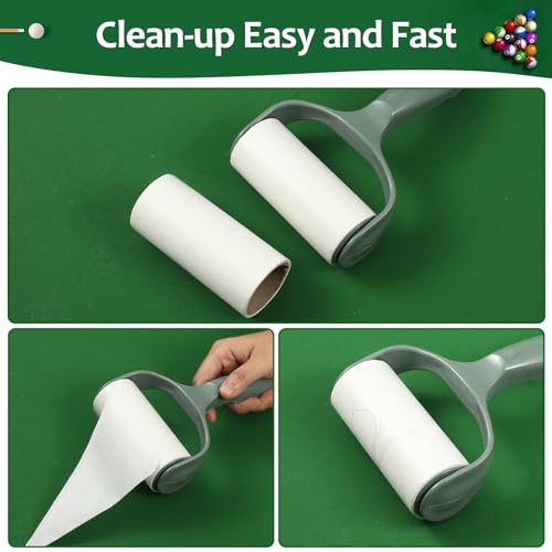 Pool Table Brush Set, 14pcs Billiard Table Felt and Cue Cleaning Accessories with 2 Wooden Brushes, Cue Cleaning Cloth, Ferrule Polish Cloth, Shaft Wax, Towel Burnisher and Sticky Lint Roller - Image 7