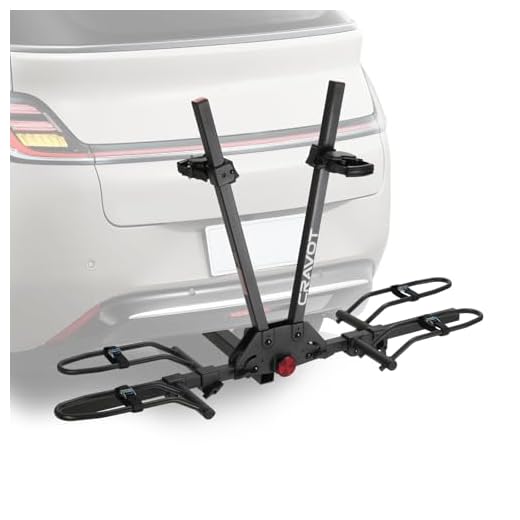 CRAVOT Ebike Rack for Tow Hitch, Electric Bike Carrier for 2 Bikes, 200lbs Capacity Foldable Light Bike Racks for 2" Receiver Car, SUV, Van