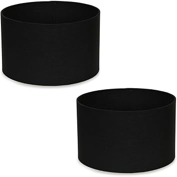 MiniSun | Modern Black Fabric Drum Light Shades | Lamp Shades, Home D cor & Improvement Essential | Set of 2 | 25cm Shade Width