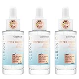 Catrice Clean ID Hyper Hydro Serum Primer, Intensivpflege, Konzentrat, transparent, grundierend, pflegend, Haut, langanhaltend, erfrischend, natürlich, vegan, ölfrei, 3er Pack (3 x 30ml)