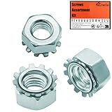 Suneke 3/8'-16 K-Lock Nuts for for Anti-Loose Applications with Plastic Box (Zinc Plated Carbon Steel,40Pcs)