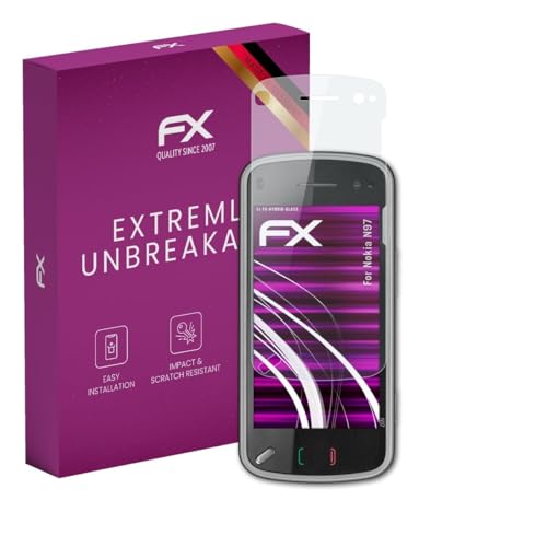 atFoliX Plastic Glass Protective Film compatible with Nokia N97, 9H Hybrid-Glass FX Screen Protector