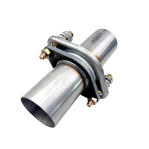 RCCT 2.5 Exhaust Flex Joints Repair Coupler Repair Kit Flex Pipe with Spring Bolt Flange Universal Flex Spring Joint(2.5In)