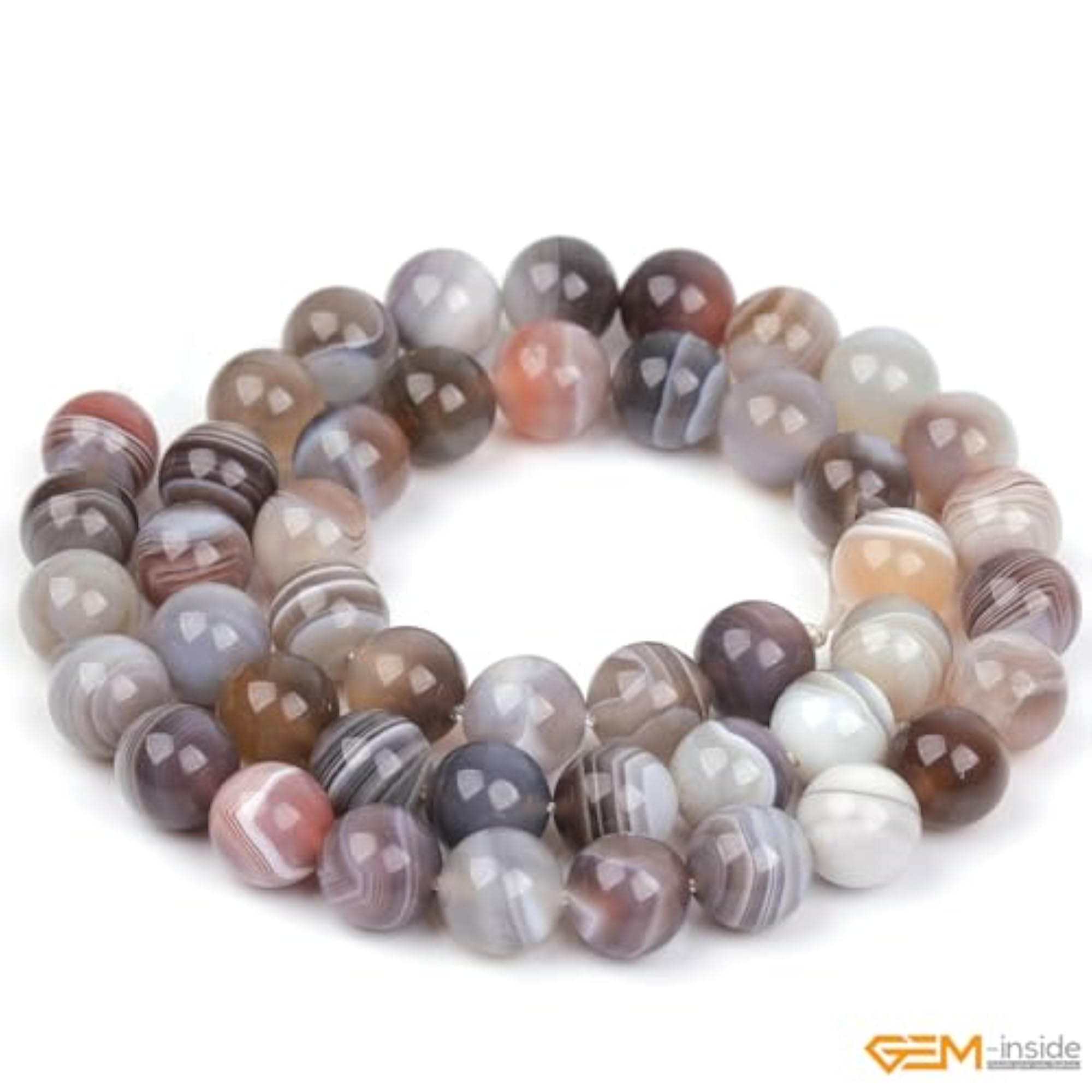 8MM Round Botswana Agate Beads Strand 15 Inches