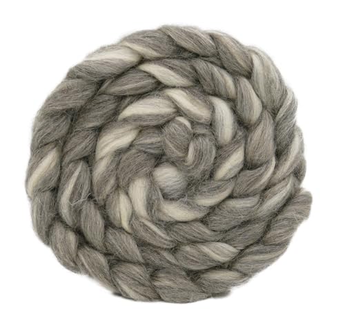 Reine Schurwolle Kammzug – 100g Gotland-Masham-Blend in Naturfarben – Bild 4