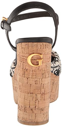 Guess Women's Yipster Heeled Sandal, Black Multi 001, 9 #TOP2