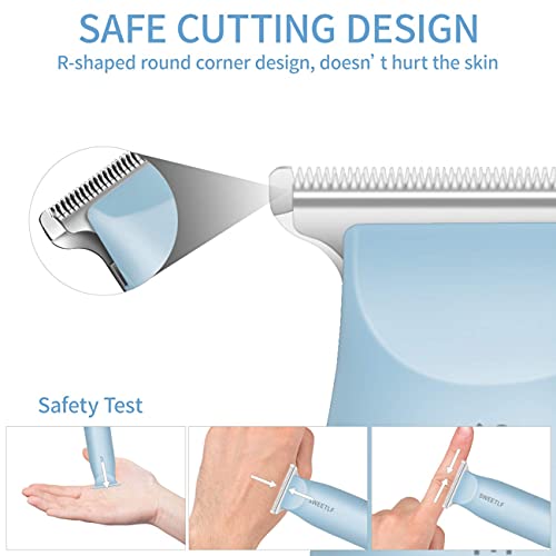 Sweetlf Hair Clippers, Silent Cordless Hair Trimmer, Mini Hair Cutting Kit With 3 Guide Combs, Portable & Usb Rechargeable Haircut Clippers For Men Women Kids (Blue) #TOP4