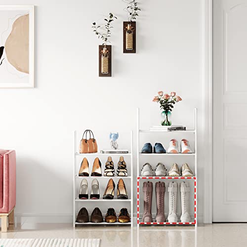 Shelaket 4-Tier Stackable Small Shoe Rack, Expandable & Adjustable Shoe Shelf Storage Organizer For Entryway, Hallway And Closet (Sat-4W) #TOP4