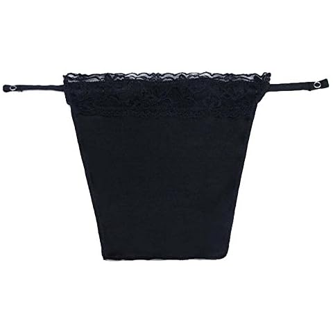YEKEYI Lady Lace Clip-on Mock Camisole Bra Insert Overlay Modesty Panel Vest Black Cover