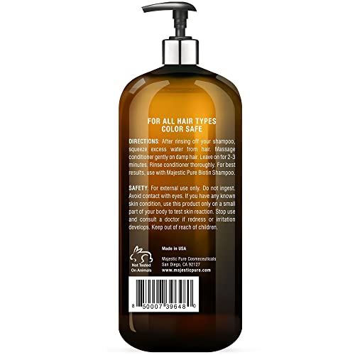 Majestic Pure Biotin Conditioner For Hair Loss - Thickening & Volumizing Conditioner, With Dht-3 Blocker, Keratin & Rosemary Oil, Sulfate Free - Men & Women, All Hair Types Hair Conditioner, 16 Fl Oz #TOP2