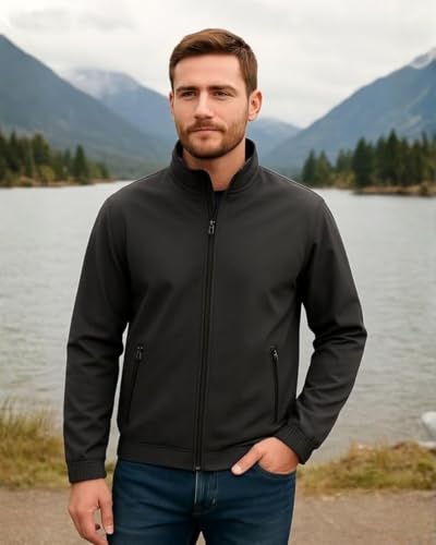 Image of Men's Lightweight Windcheater Zipper Jacket - Gym, Rider Winter Jacket for Men - Thin Wind Sheeter Zip-up Sports Jacket for Man