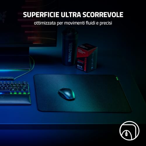 Strider L - Tappetino per mouse ibrido con fondo e parte superiore morbidi per una scorrimento fluido (ottimizzato per i sensori ottici del mouse, antiscivolo) Nero - Mouse gaming - Immagine 2