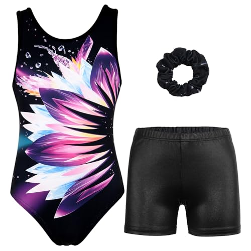 Gymnastics Leotards for Girls with Shorts Sparkly Ballet Dance Activewear