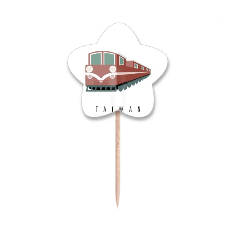 Drapeaux de train Taiwan de style Art Déco pour décoration créative de cupcake et cocktail