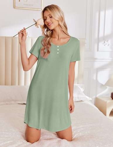 Women's Bamboo Fiber Short-Sleeve Nightgown - image 4