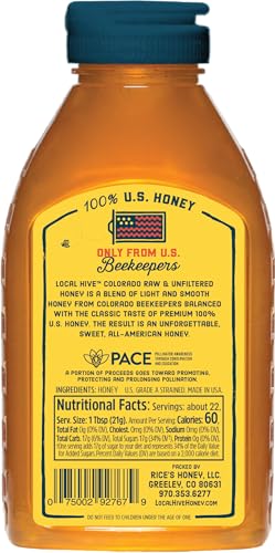 Image of Local Hive Colorado Raw & Unfiltered - 16 oz | 100% Pure U.S. Honey | Natural Sweetener Sourced from American Bees & Beekeepers | Authentic Regional Flavor | Ideal for Tea, Baking & Cooking