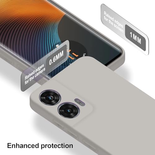 Image of DIZORO Microfiber Candy Case for Motorola G96 5G Smooth Touch Cushion Liquid Soft Silicone Gel Rubber Phone Cases Non-Slip Full Body Protective Shockproof Back Cover -Stone