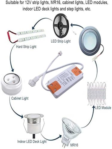 Image of 12V DC 0.5A Cooker Range Hood Light Driver with EL4.5 Female Output 100-240V AC Input Smoke Exhauster Ventilator Cabinet Lamp Power Converter
