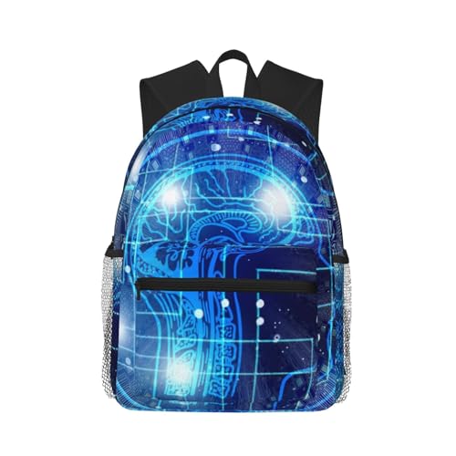 NUYFVG Inteligencia artificial Brain Cómoda mochila casual para uso diario, versátil, para la universidad, trabajo, senderismo, viajes, al aire libre, Inteligencia Artificial Cerebro, Talla única