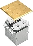 Select Lighting SLFB-2G-TR20-LV-BR 20A Receptacle Outlets, Tamper Resistant Electrical Floor Box wit