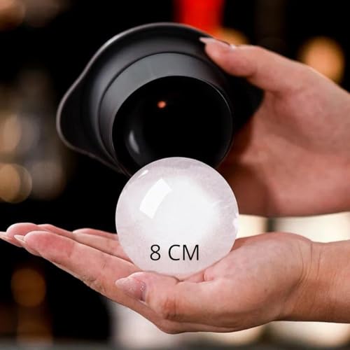 Kit 4 Formas De Gelo Redonda Esfera Grande Diametro 8 CM Para Drink Whisky Coquetel Bar Tampa Silico