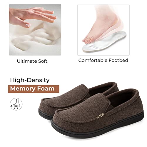HomeTop Men's House Slippers Memory Foam Shoes Moccasins Style Indoor Outdoor Classic Breathable Premium Microsuede Washable Slippers3