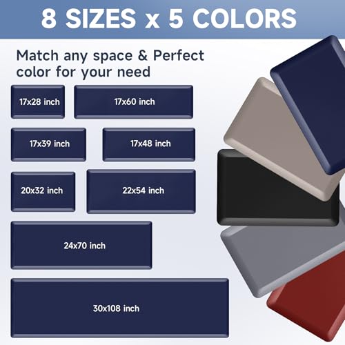 Image of StepRite 4 /5 Inch Thick Kitchen Mat Anti Fatigue Mat Kitchen Rugs Kitchen Decor Non-Slip, Stain & Water Resistant, Kitchen Mats Desk Mat for Kitchen, Office, Workshop, Blue, 17'' x 28''