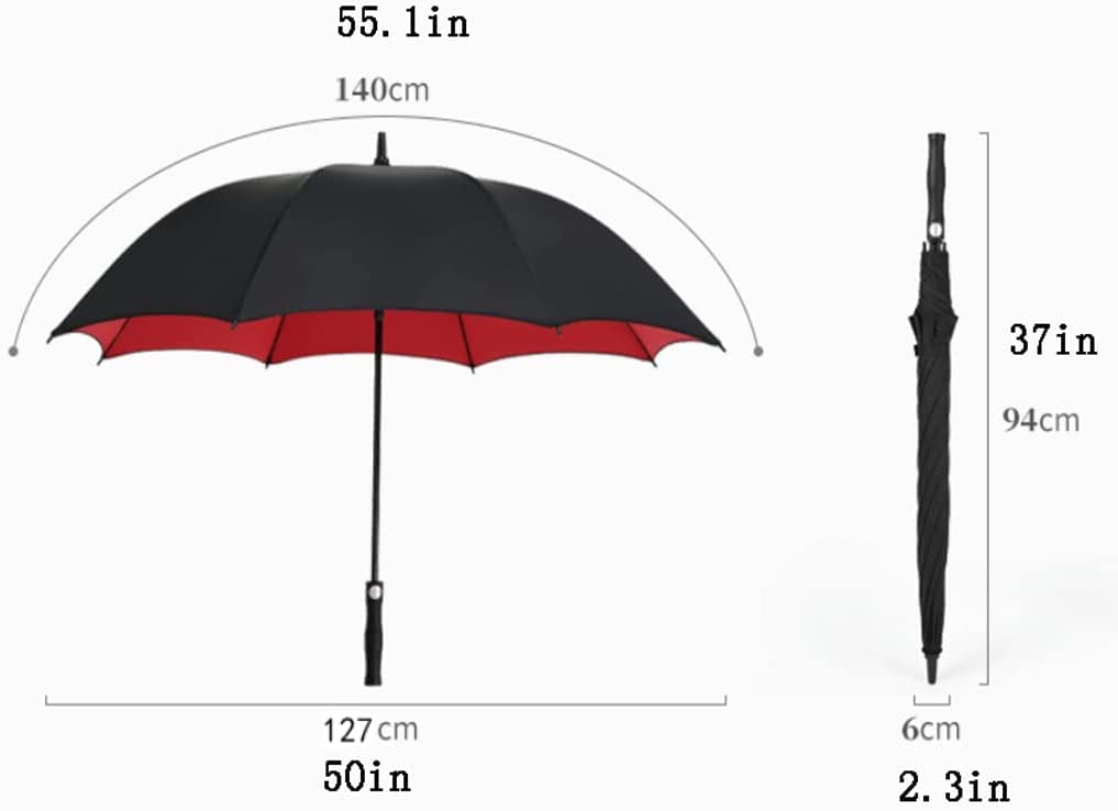 Paraguas Mujer Paraguas de golf abierto automático con mango helado paraguas de gran tamaño a prueba de viento Paraguas Antiviento (Color : A, Size : 94cm)