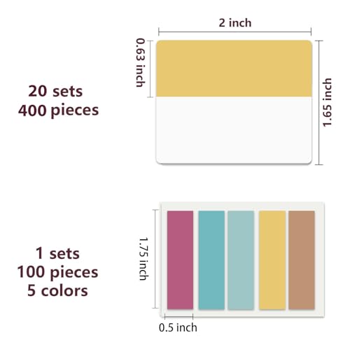 Image of ELII 500 PCS Sticky Index Tabs 2 Inch Book Tabs,Clear Sticky Notes | Pages Notebooks File Tabs, Self Adhesive,Safety Material, Smooth Writing,Transparent,Waterproof,Repositionable,Reading