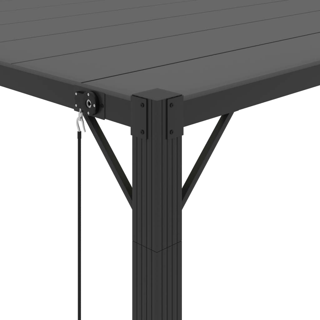Pergola avec toit à lamelles - 3 x 4 m - Tissu anthracite et aluminium - Tente de jardin imperméable - Auvent solaire pour terrasse et balcon - Structure stable en aluminium
