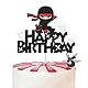 G-LOVELY’S Ninja CakeTopper, Ninja Tortendeko Geburtstag, Ninja Superhero Thema Geburtstagstorte Dekoration, Glitter Happy Birthday Kuchen Topper für Kinder Geburtstags Party Kuchen Deko