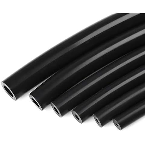 Ucreative 1/8" 5/32" 3/16" 1/4" 5/16" 3/8" Automotive Silicone Vacuum Tubing Hose Kit for Air and Water 6PCS 5FT (Black) Cover