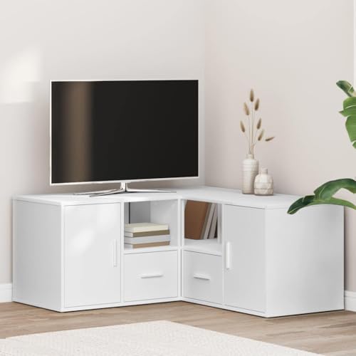 Nqyjm Estantería esquinera blanca de 160 x 40 x 45 cm, de madera, con 2 puertas de madera y estantes, para cocina, comedor, salón