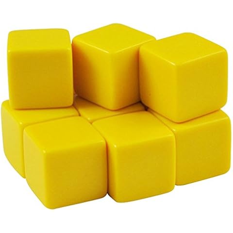10/100Pcs 14MM Square Blank Six Sided Dice Teaching Created Sesources Game Teaching Plastic Cubes White Yellow Red Cover