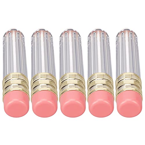 TYTOGE 5 recipientes vacíos en forma de lápiz de 5 ml para brillo de labios, mini botellas de aceite de labios recargables reutilizables para mujeres y niñas
