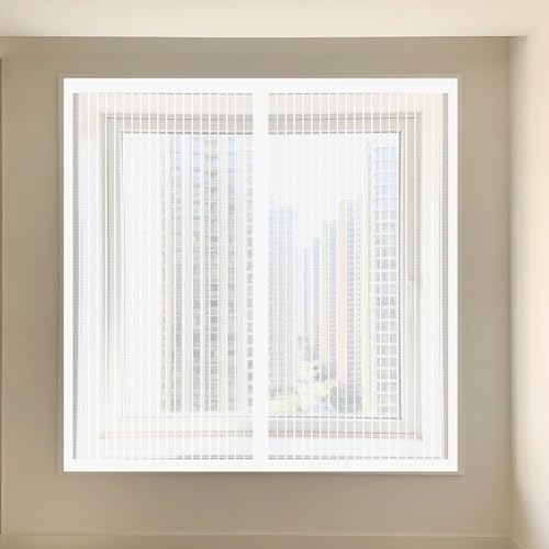 Mosquiteras para Ventanas Magnética 110 x 150 cm Imanes Se Cierran Automáticamente Mosquitera Magnética Ventana Fácil de Ensamblar Autoadhesivo para Todas Las Ventanas, Blanco