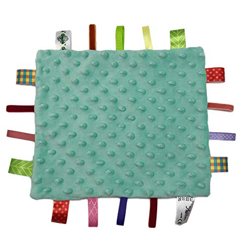 Baby Security Deken Pasgeboren Dubbelzijdige Zachte Dot Dimple Comfort Taggy Deken Kleurrijke Tags Deken Kalmerende Baby… - Image 3