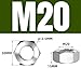 304 Stainless Steel Hex Nut Metric Standard Full Specification M2 M3 M4 M5 M6 M8 M10-M64 M68 Industrial Equipment Universal Fastener Anti Rust Fastener(M20(2pcs))