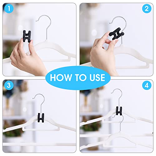 80 Pcs Black Clothes Hanger Connector Hooks， Plastic Mini Cascading Hooks Organizer For Stack Clothes Space Saving For Closet Heavy Duty, Black #TOP4