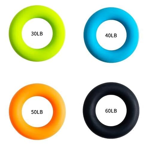 Hand Grip Strengthener Rings, 4Pcs Silicone Squeezer Gripper Rings,Forearm Fingers Exerciser Rings for Muscle Training,Hand Grip Strengthener Ring Finger Exerciser Grip Strength Trainer Rings