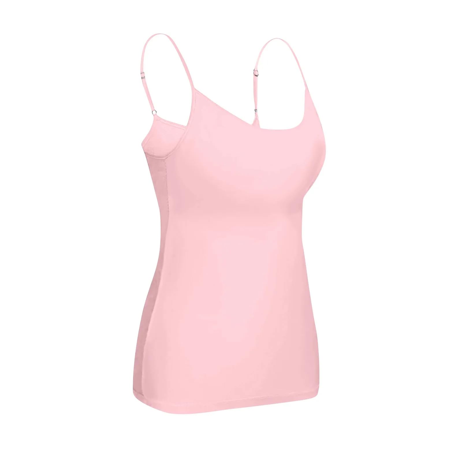 Canotta Estiva Con Reggiseno Imbottito Da Donna, Con Spalline Sottili, Regolabile, Con Reggiseno Incorporato, Abbigliamento Fitness