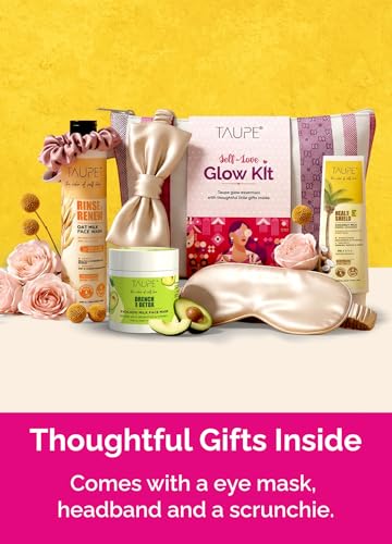 Image of Taupe Self-Love Glow Kit | Oat Milk Face Wash (100ml), Avocado Mask (100g) & Coconut Sunscreen (100g) | Hydration, Radiance & Sun Protection | For Women & Men