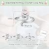 Juszok Crochet Rings for Crocheting Adjustable Crochet Tension Ring for Finger Cat Yarn Guide Ring Knitting Crochet Accessories with Box for Women 3Pcs #4