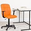 Flash Furniture Clayton Mid-Back Orange Quilted Vinyl Swivel Task Office Chair with Arms #1