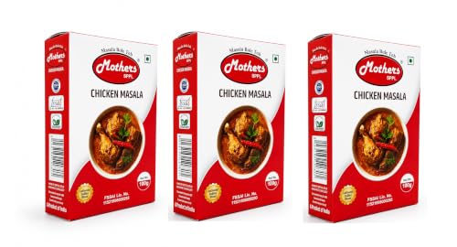 Image of MOTHERS SPPL Chicken Masala - 100gm Pack of 3 Natural Ingredients Hot & Spicy Blended Spice Mix Zero added Colours & Preservatives Non-Veg Masala Powder for Home