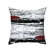 Daesar Housse Oreiller Decoratif, Housse de Coussin 40x40 Gris Blanc Rouge Coussins pour Canapé Motif À Rayures, Polyester