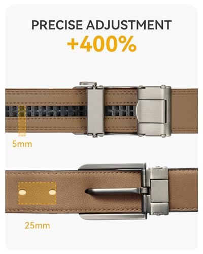 Image of CHAOREN Mens Leather Ratchet Belt - 1 3 /8 inch for Dress Pants